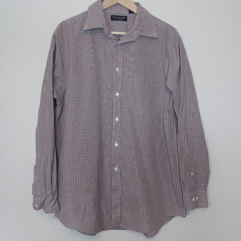 Roundtree & York Checked Button-Down